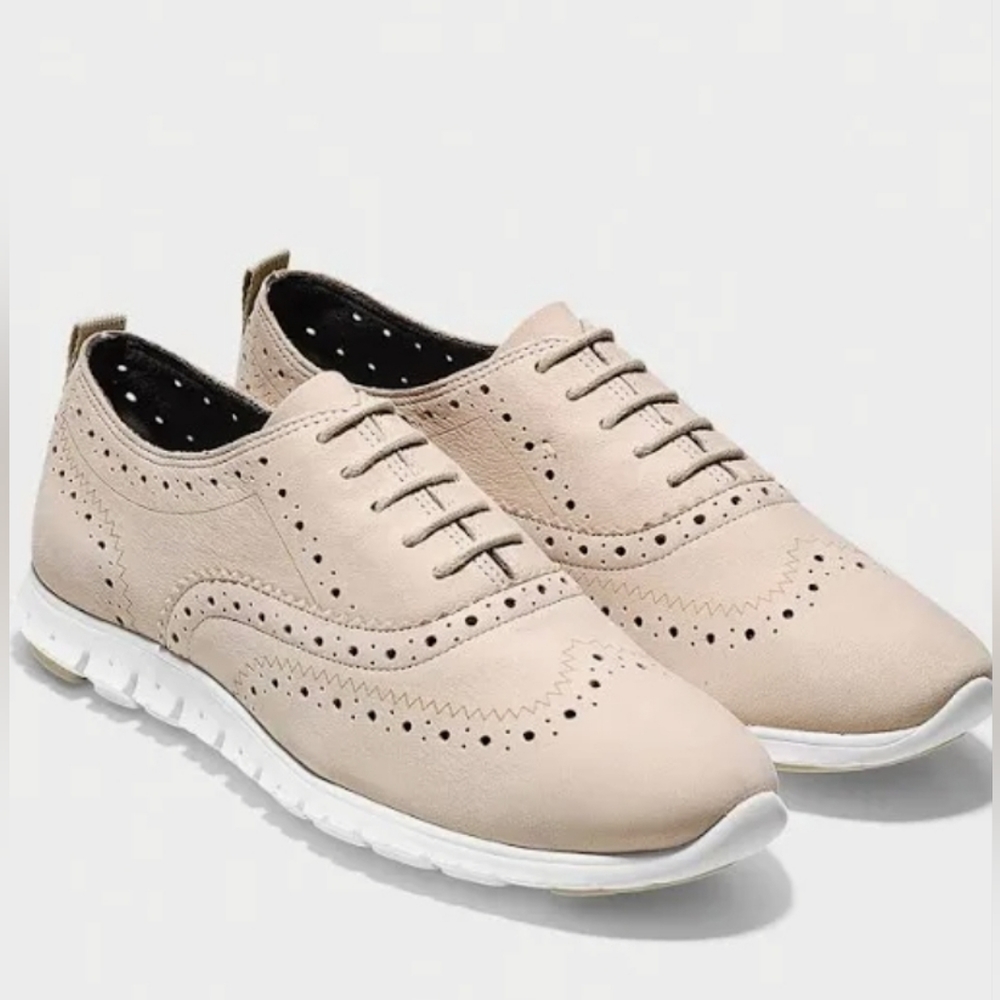 Cole Haan Zerogrand Wingtip Oxford- Size 8.5B Women-Oat Nubuck